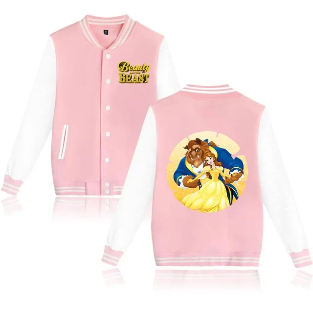 

Disney Beauty and the Beast Varsity Baseball Bomber Jacket Men Women Hip Hop Harajuku Jackets Kids Boys Girls Single Coats