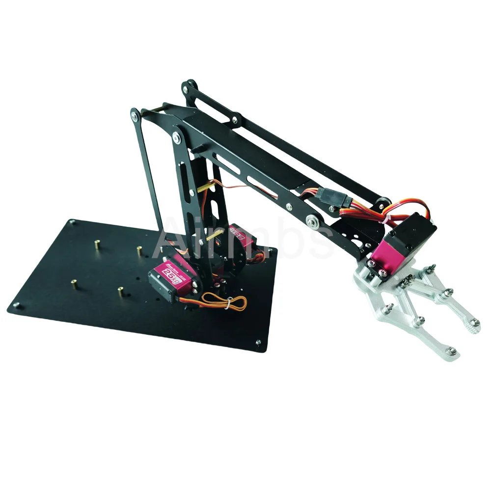 Robot Arm Manipulator Big Load 4 DOF untuk Palletizing dengan Cakar Mekanik, Motor Servo Digital 25KG, dan Basis Berputar 360 untuk Arduino