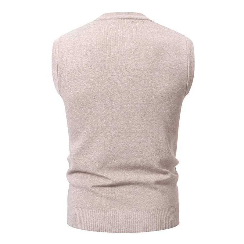 Men's Sleeveless Vest Sweater Casual Streetwear Knitted Pullover Vintage Waistcoat Sweater Top Striped Knit Clothing for Man