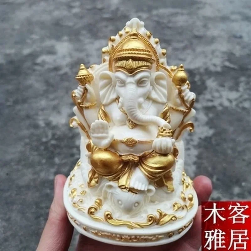 Exquisite ivory fruit elephant god elephant lucky fortune living room porch decoration small elephant trunk fortune sitting like