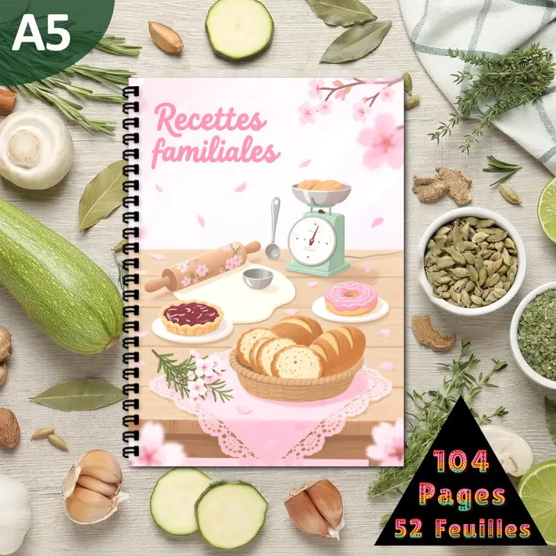 Divertente libro di ricette francesi, libro di ricette per famiglie da scrivere nelle tue ricette, manuale di ricette personali in bianco, per registrare ricette fatte in casa