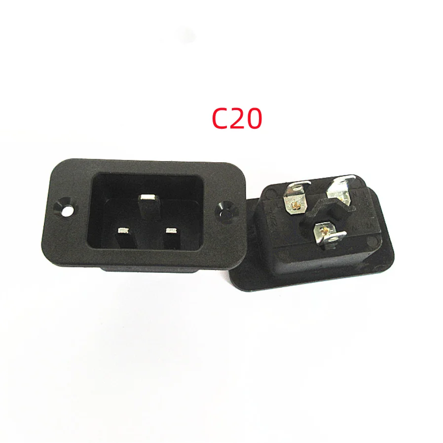 AC 250V 16A IEC 320 C19 C20 Panel Mount Plug Connector Socket