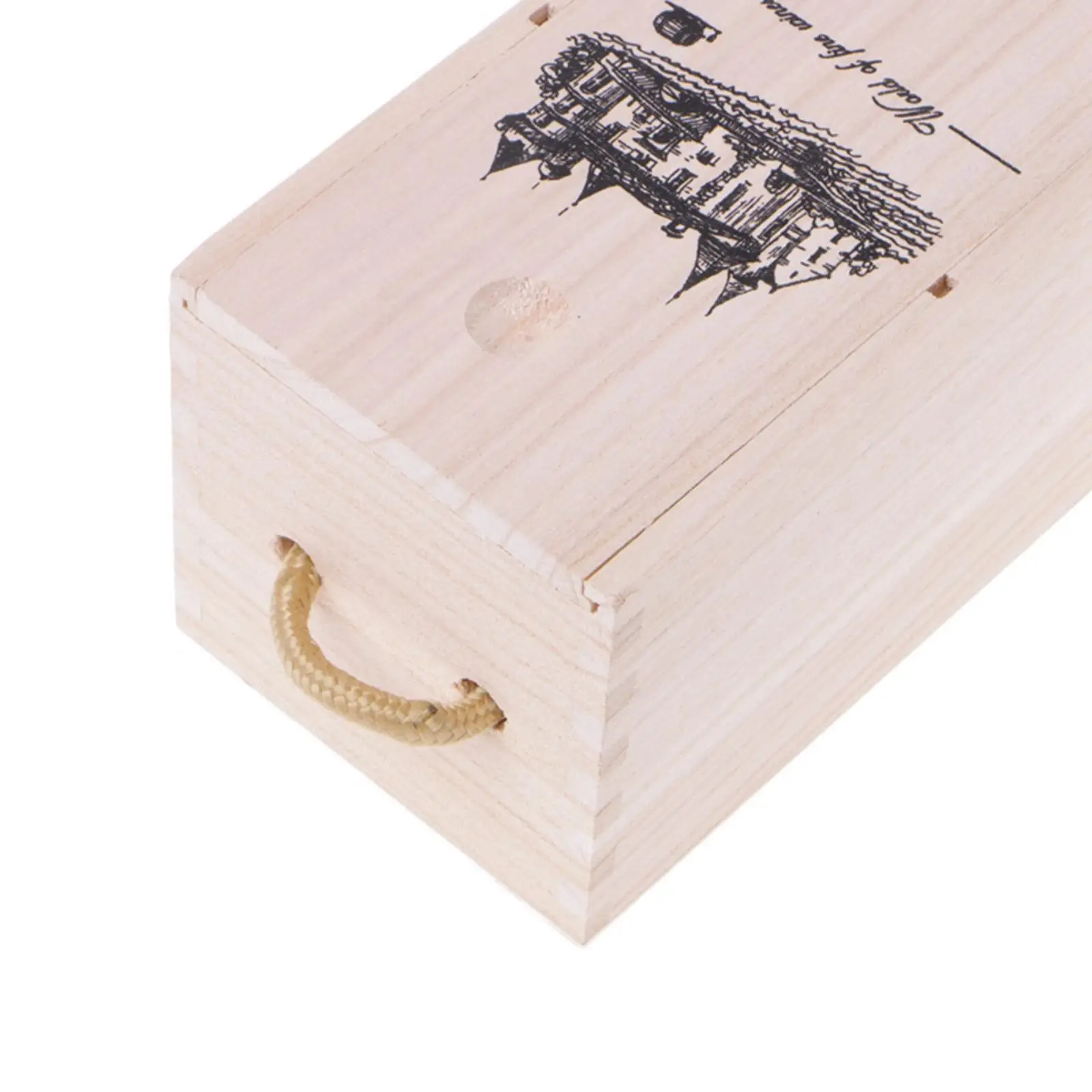 

Wine Bottle Wooden Box with Handle for Wedding Birthday Party Anniversary