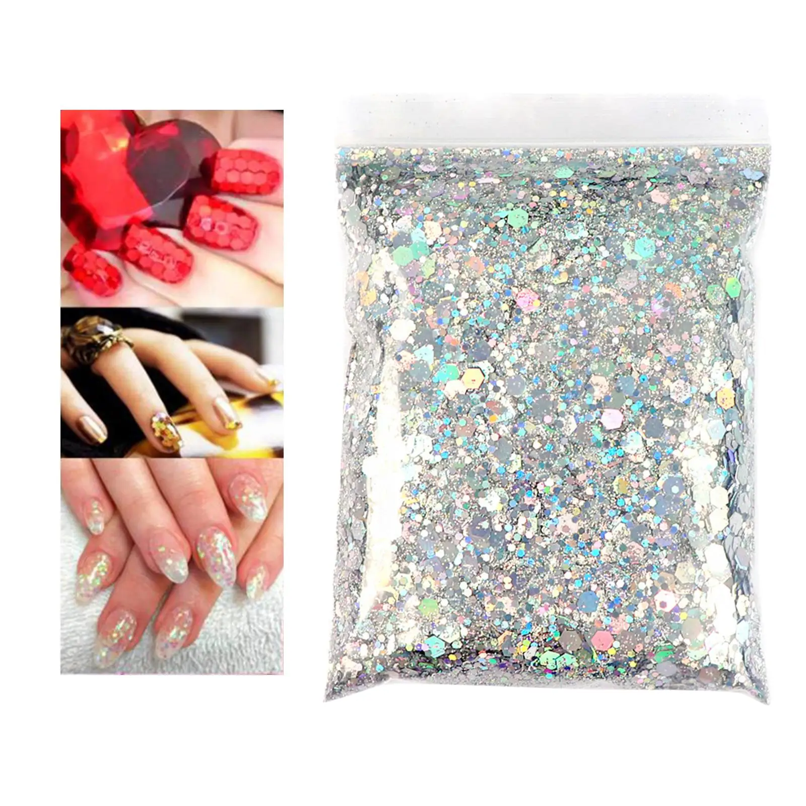 2x1 sac 50g paillettes pour ongles paillettes Paillette flocons 3D Nail Art décor