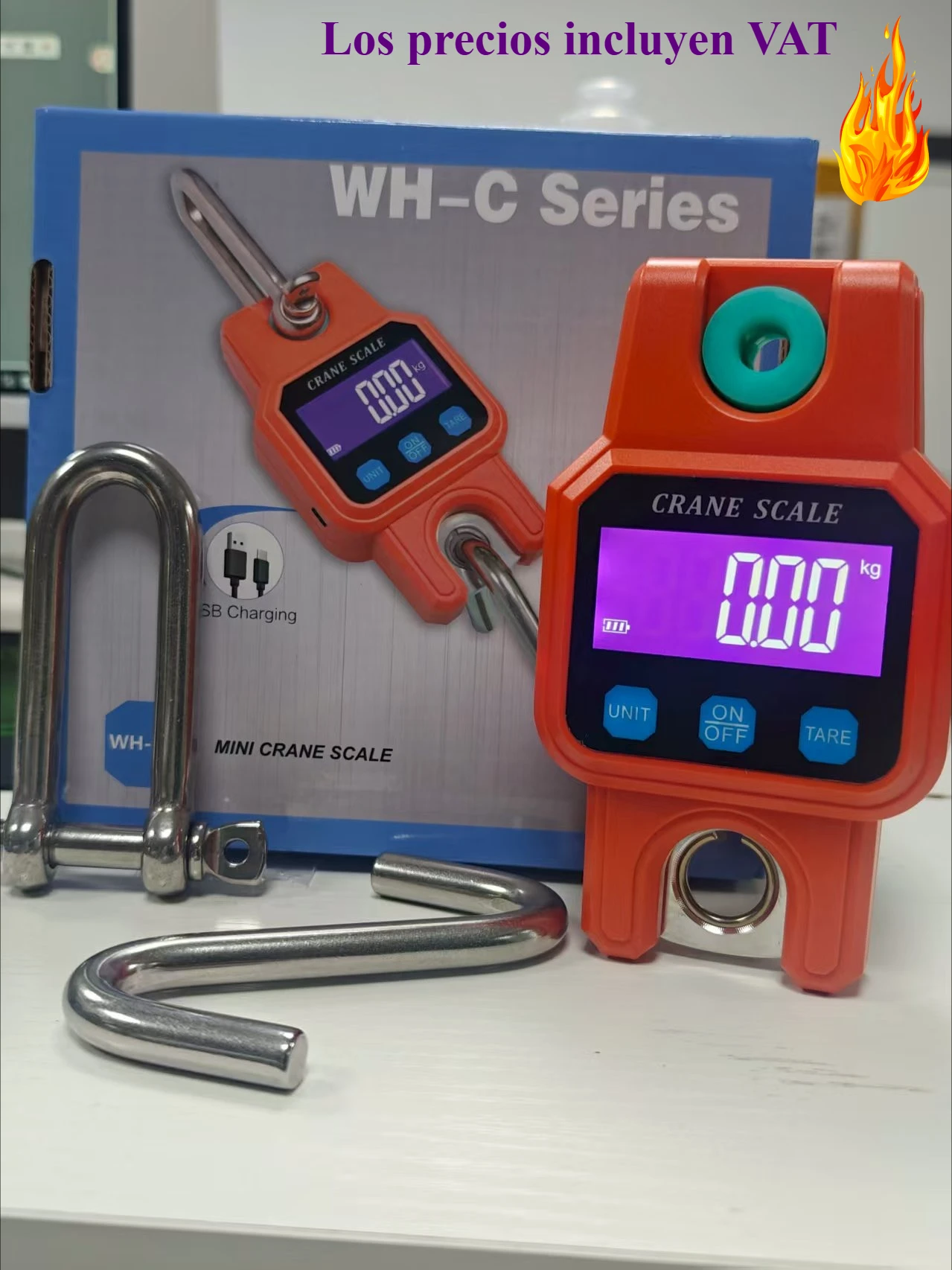 

1pcs WeiHeng C06 Portable Electronic Hook Scale, Rechargeable Bluetooth Mini Crane Scale for Household Use