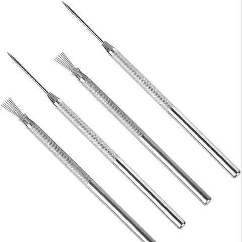 1/2/6pcs 7 핀 바늘 질감 도자기 도구 폴리머 클레이 조각 보조 성형 도구 DIY 도자기 브러시 케이크 액세서리