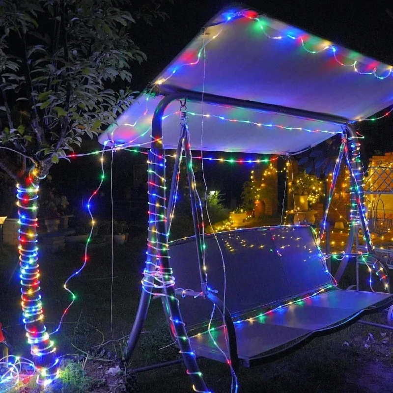 

PVC Tube Rope Lighting Outdoor Waterproof Solar Fairy String Lights 8 Modes Clear for Christmas Decorations