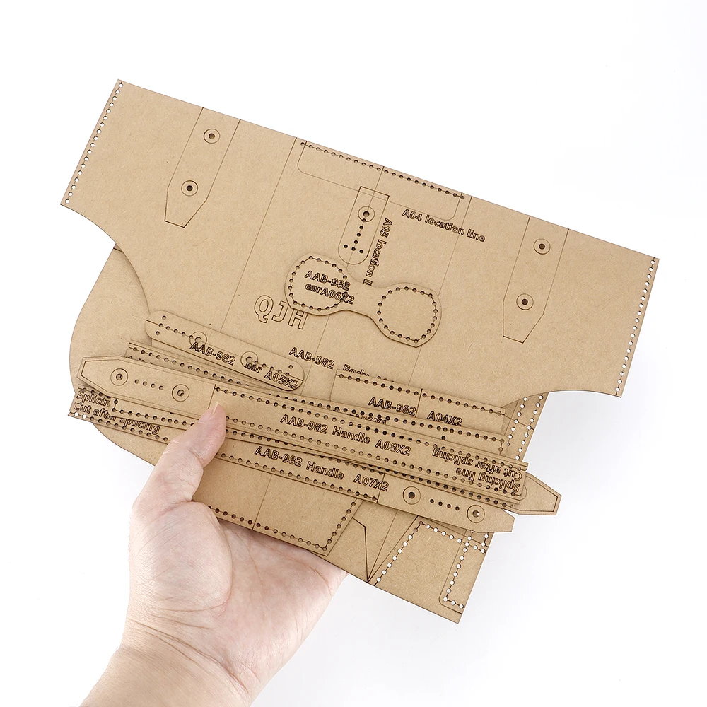 DIY Shoulder Crossbody Bag Making Stencils-Kraft Paper Templates, DIY Leather Crafts Hand Bags Sewing Patterns - view 4