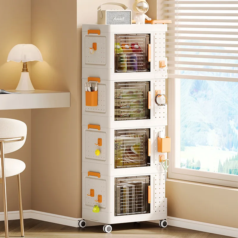 

Pegboard Study Storage Box - Foldable Book Organizer for Dorm | XL Collapsible Bin w/Grid Panel, Space Saving Textbook Cabinet