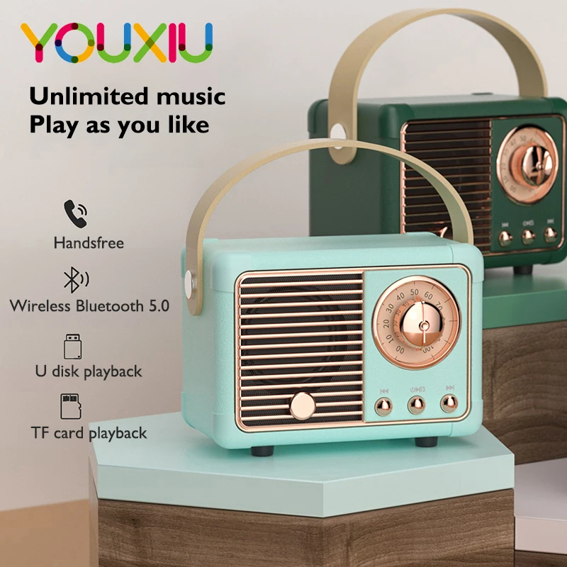 

Retro Bluetooth Speaker HM11 Sound Stereo Portable Wireless Vintage Speaker Classical Decoration Outdoor Travel Music Player