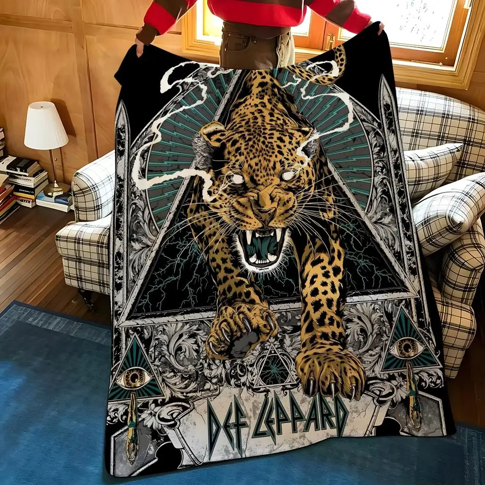 Music D-Def L-Leppard Überwurfdecke aus Flanell, geeignet für Sofas, Betten, Büros, Reisen, Campingstühle – Detail 13