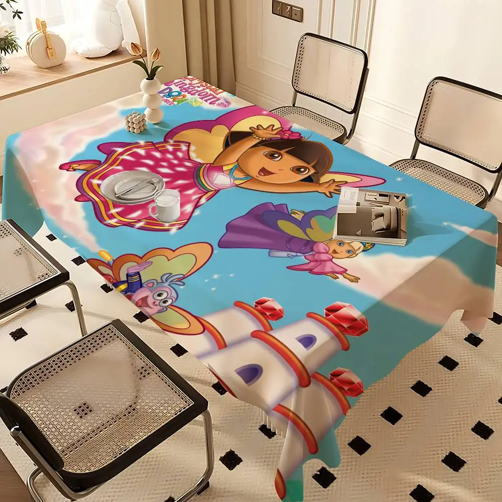 D-Dora The E-Explorer Cartoon Waterproof And Tablecloth Bedside Table Dustproof Decorative Cloth Living Coffee Tablecloth