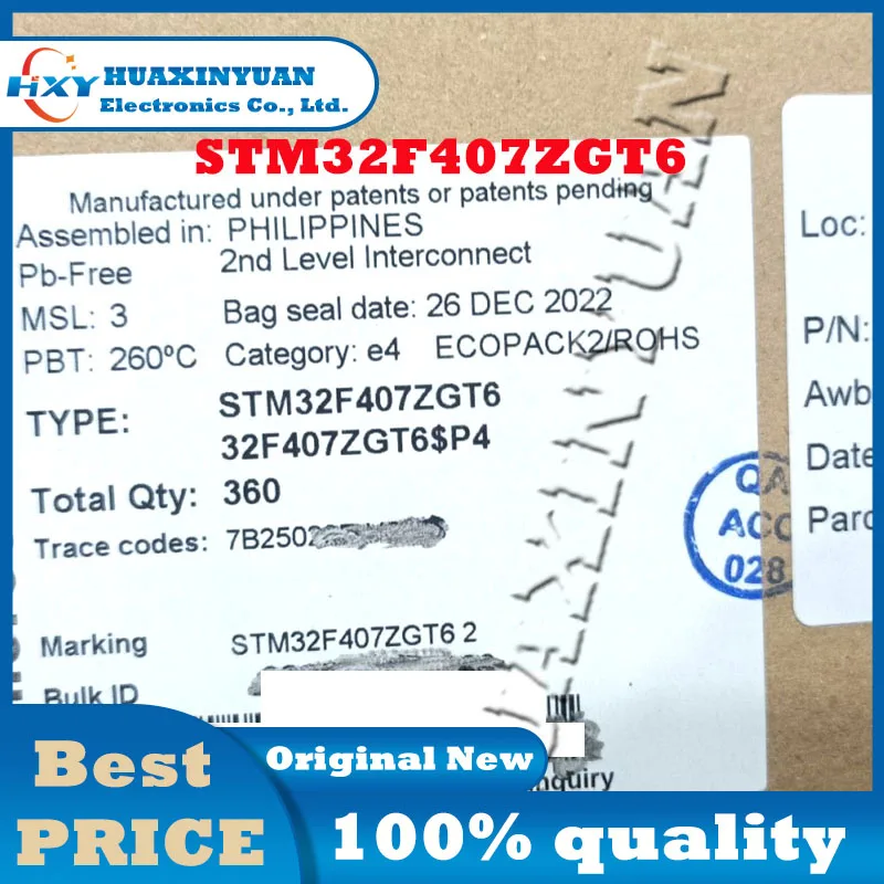 1PCS/LOT STM32F407ZGT6 QFP144 ST STM STM32F STM32F40 STM32F407 STM32F407ZG STM32F407ZGT New and Original  Ic Chip In Stock IC