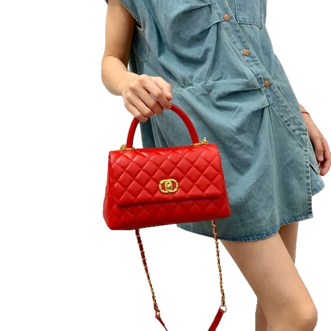 

Женская сумка-тоут с цепочкой и замком, новинка 2025, стильная сумка через плечо, шикарная повседневная сумка для женщин