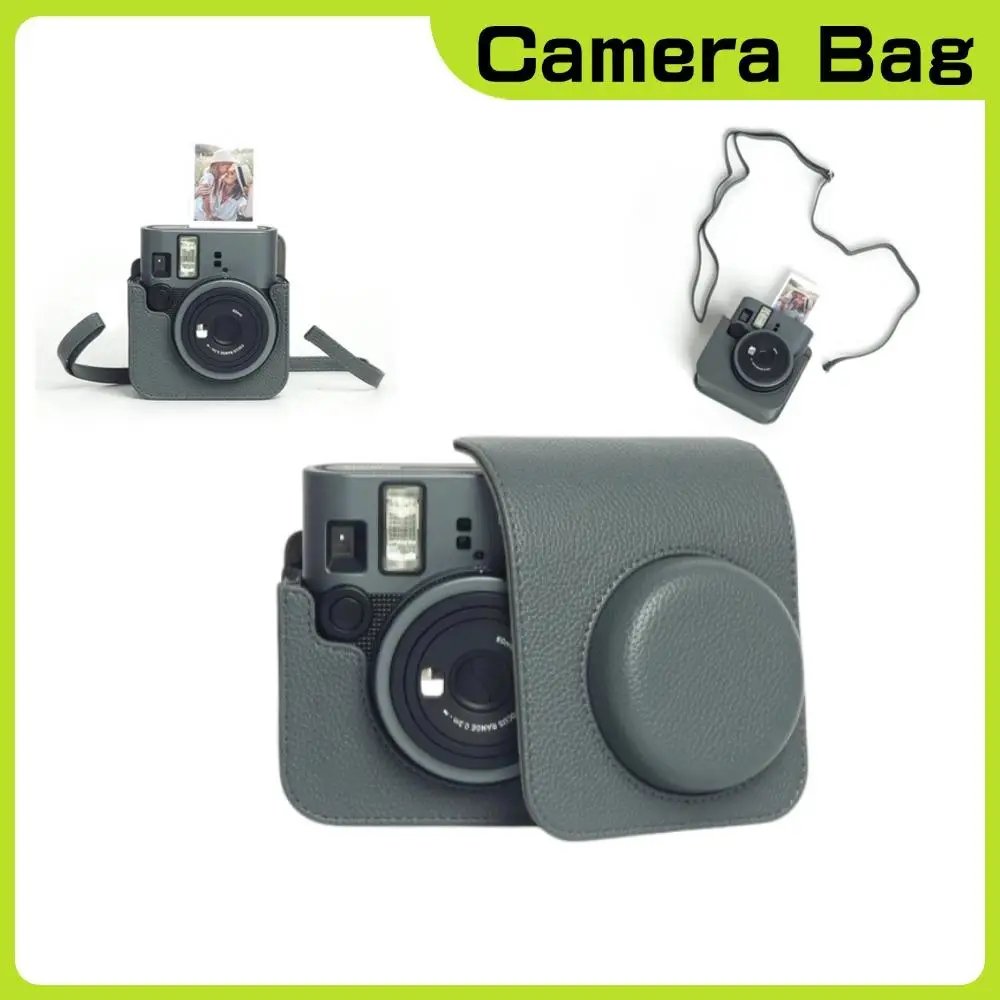 PU Leather Instant Camera Case Anti Scratch Shockproof Storage Bag Portable Retro Photography Pouch for Fujifilm Instax Mini 41