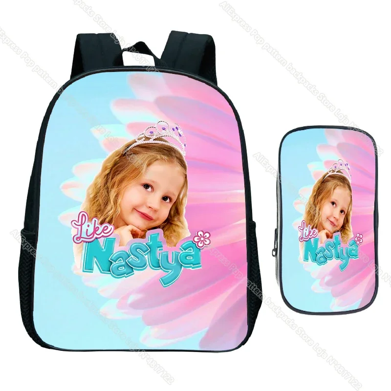 Nastya-mochila com nastya para crianças, brinquedo para organizar a escola do jardim de infância, 2 partes