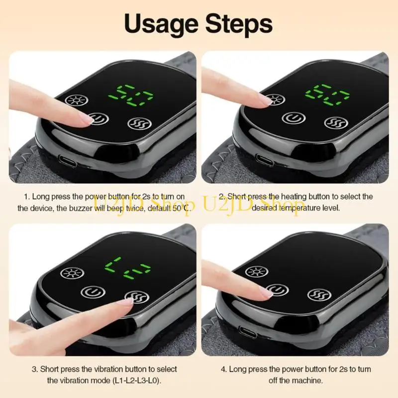 

U2JD Vibrations Neck Massagers Brace Adjustable Heat Therapy Ergonomic Design