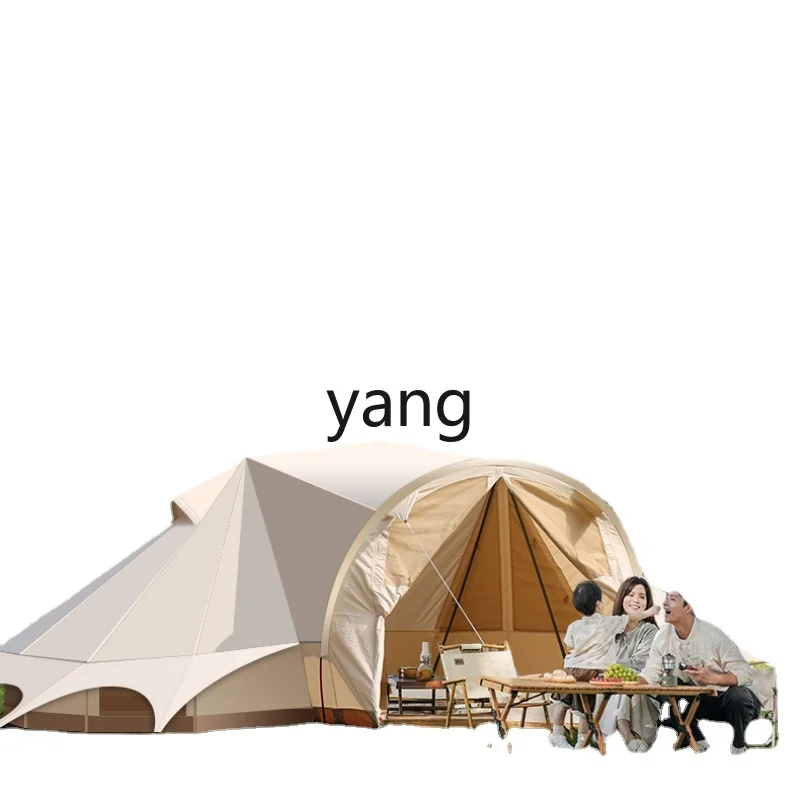 Yjq Saussurea Involucrata Open Tent Outdoor Campsite Camping Rain-Proof Two Bedrooms and One Living Room Luxury Yurt