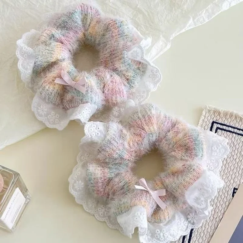 

Colorful Hair loops, high-end Hair ropes, Hair Accessories For women, bows, lace, Large Intestine Hair Loop Accessories