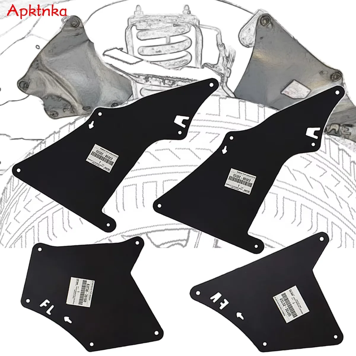 Apktnka 4X Schmutzfänger Spritzschutz Kotflügel Innendichtungen für Toyota FJ Land Cruiser Prado 2003 2004 2005 2006 2007 2008 2011–2020 – Detail 1