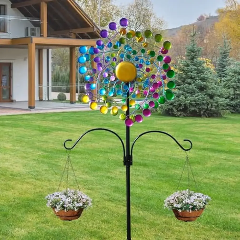 Metal Outdoor Wind Spinner Garden Windmill Kinetic Spinners Patio Lawn Art Sculpture Wind Sculpture Spinner Yard Decor Cyclone