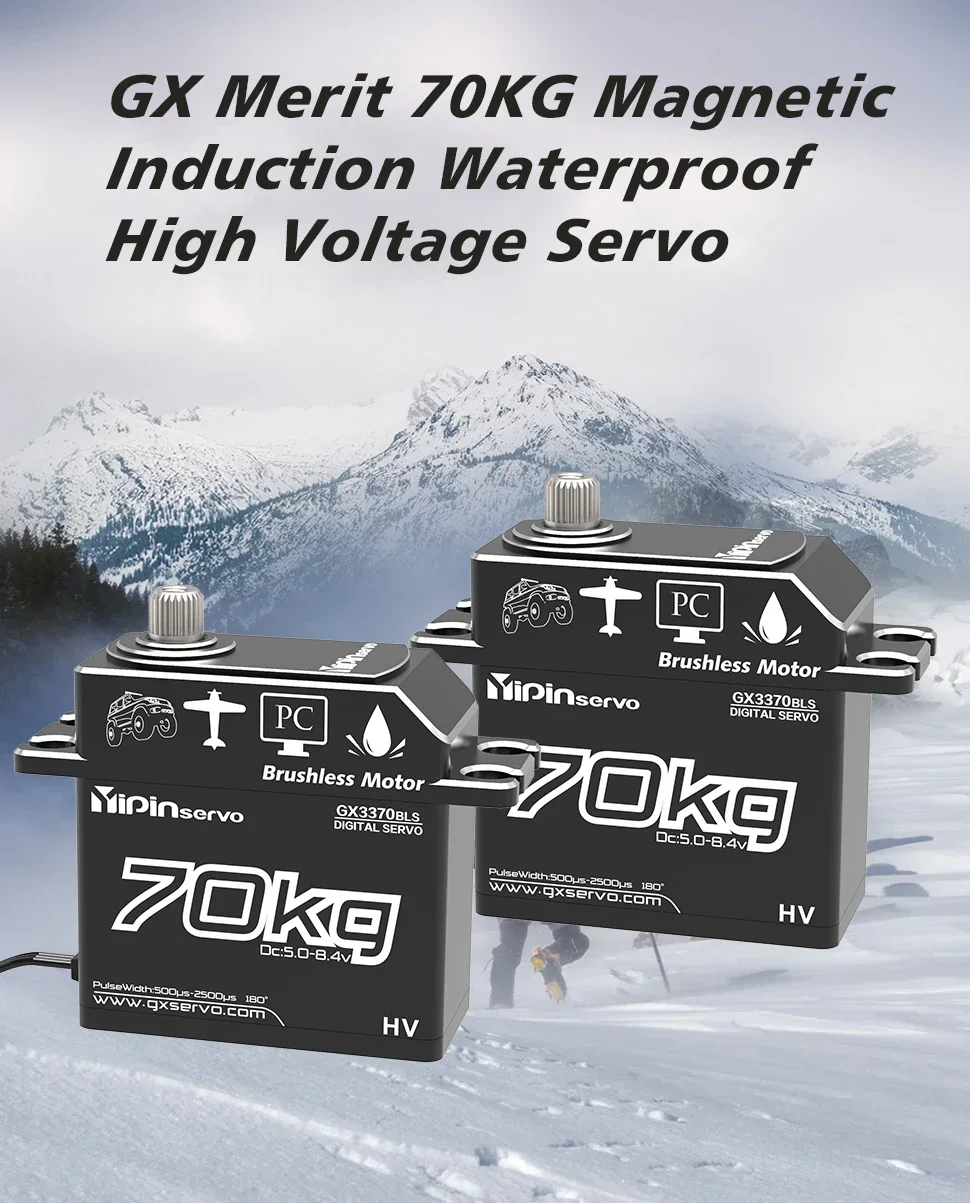 70kg Digital Servo Brushless Motor Full Metal Gear Waterproof Servos for RC 1/10 1/8 Traxxas TRX4 Axial SCX10 Car Yipinservo