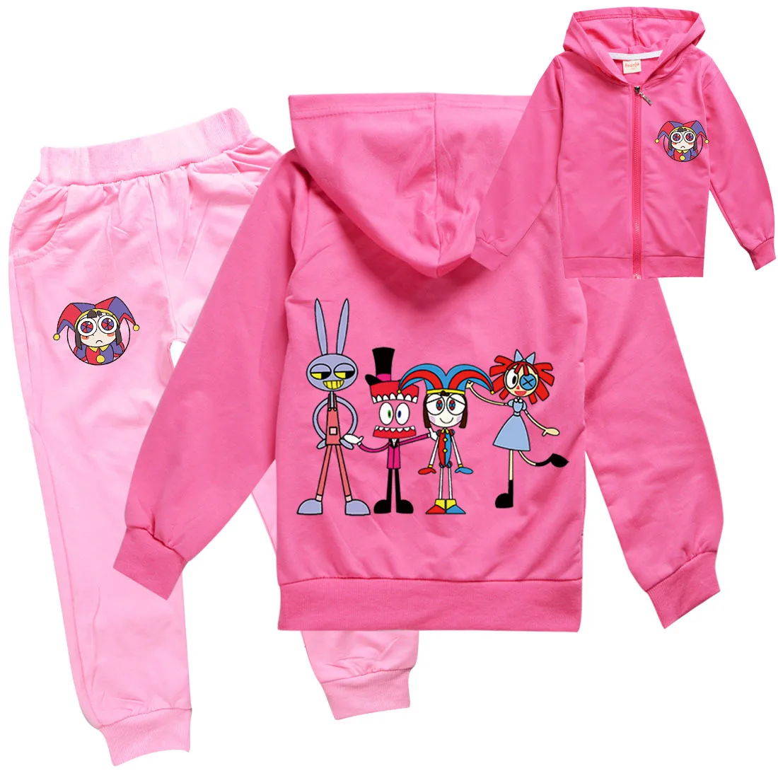 

2-16Y Cartoon Circo Digital Ropa Pomni Jax Clothes Kids Hoody Zipper Jacket Pants 2pcs Set Boys Clothing Toddler Girls Outfits