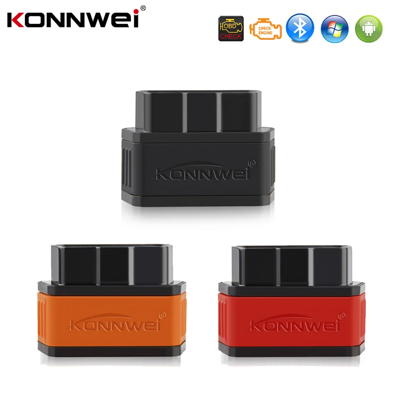 KONNWEI KW903 ELM327 Bluetooth OBD2 Bluetooth Car Diagnostic Scanner Tools Code Reader Auto Fault Detector Tester Android System