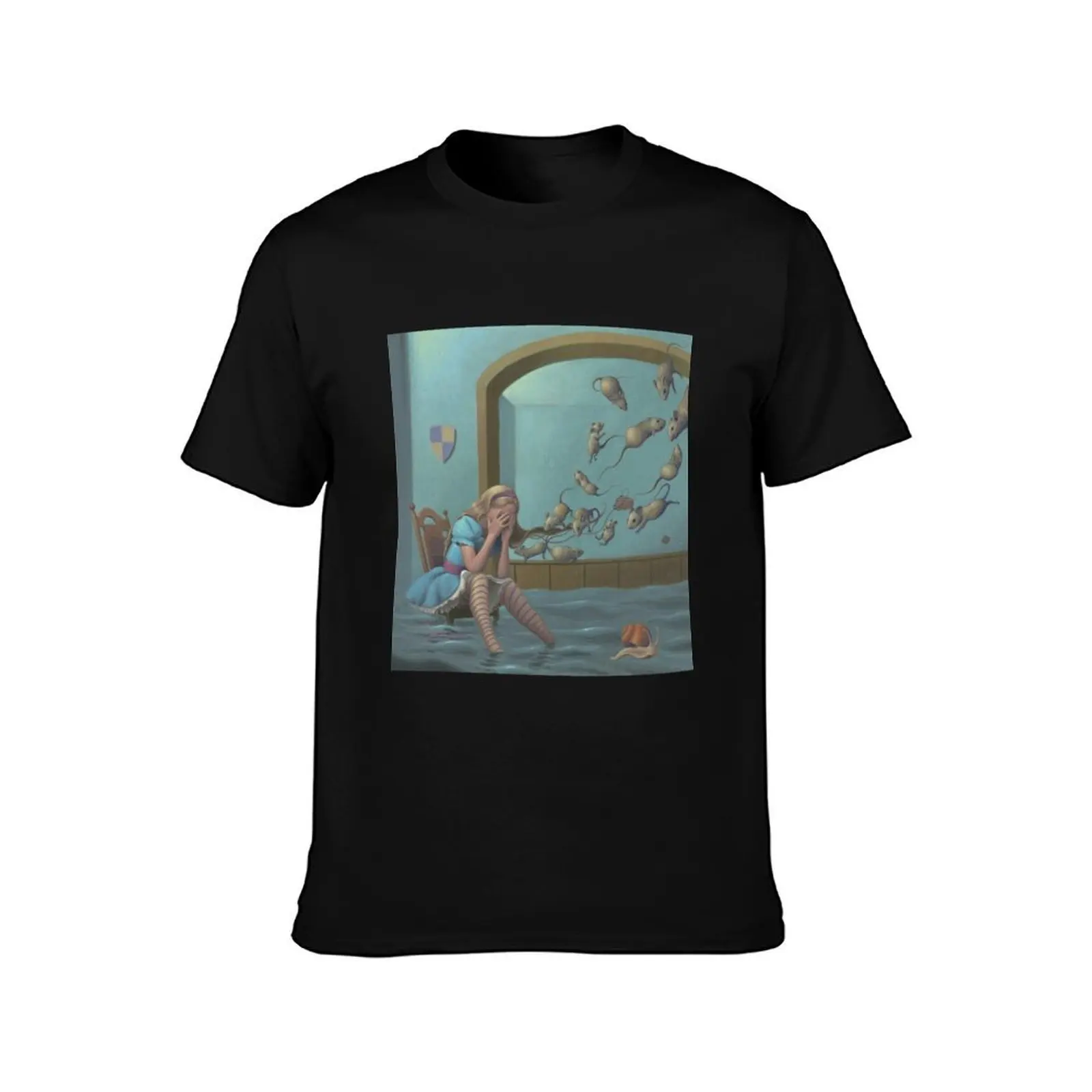 Alice's Pool of Tears T-Shirt, Summer Casual Cotton Tee, Oversized Streetwear Tops, Vintage Graphic Print, Unisex Men Women