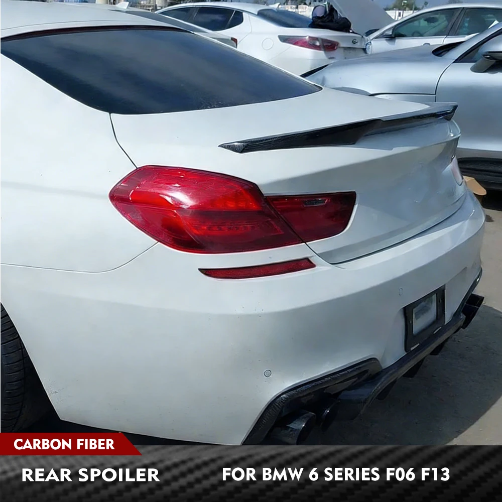 

For BMW 6 Series F06 F13 640i 650i M Sport M6 2012-2018 Carbon Fiber Car Rear Racing Spoiler Rear Boot Lid Highkick Spoiler FRP