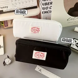 Canvas Pencil Bag Korean Pencil Case Kawaii Stationery Pen Bag Large Capacity Pencil Pouch Storage Bag Office School Supplies
