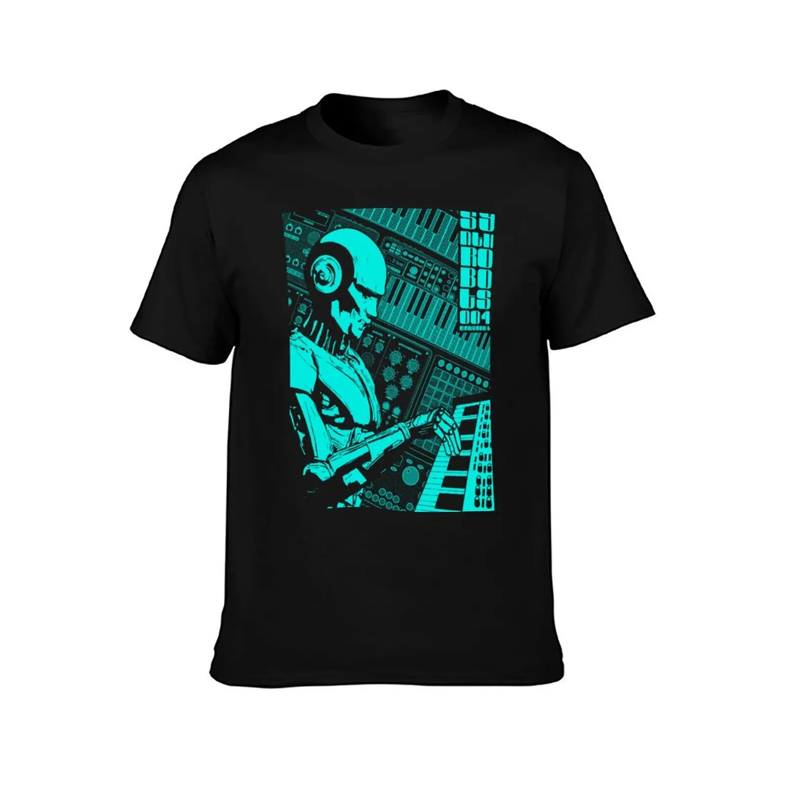 Synth robot 004 Synthesizer musician and music producer T-Shirt graphic t shirts man t shirt men clothes