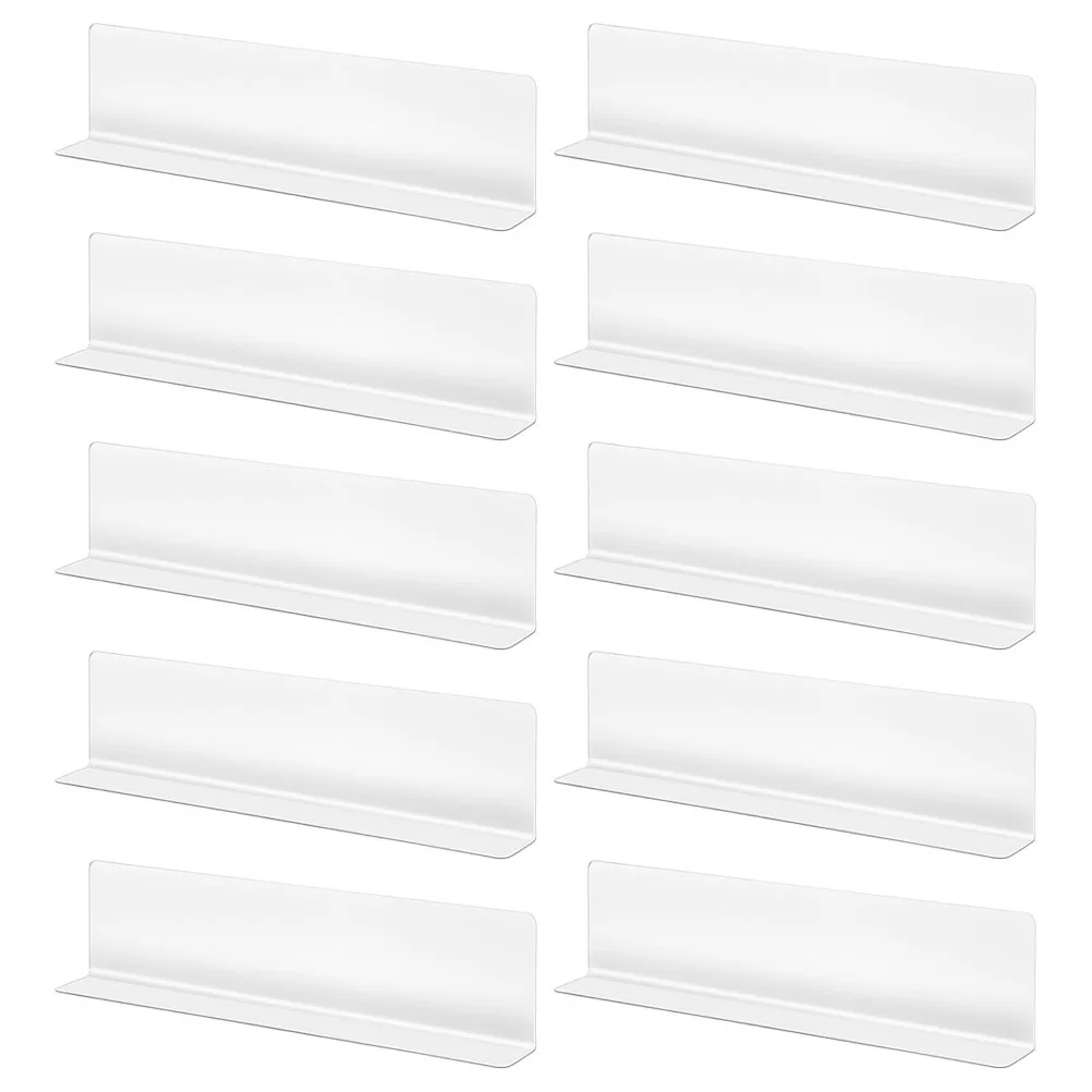 

10Pcs Transparent L Shape Shelf Dividers Classification Organizers Clear PVC Supermarket Retail Store Display Plastic Divider