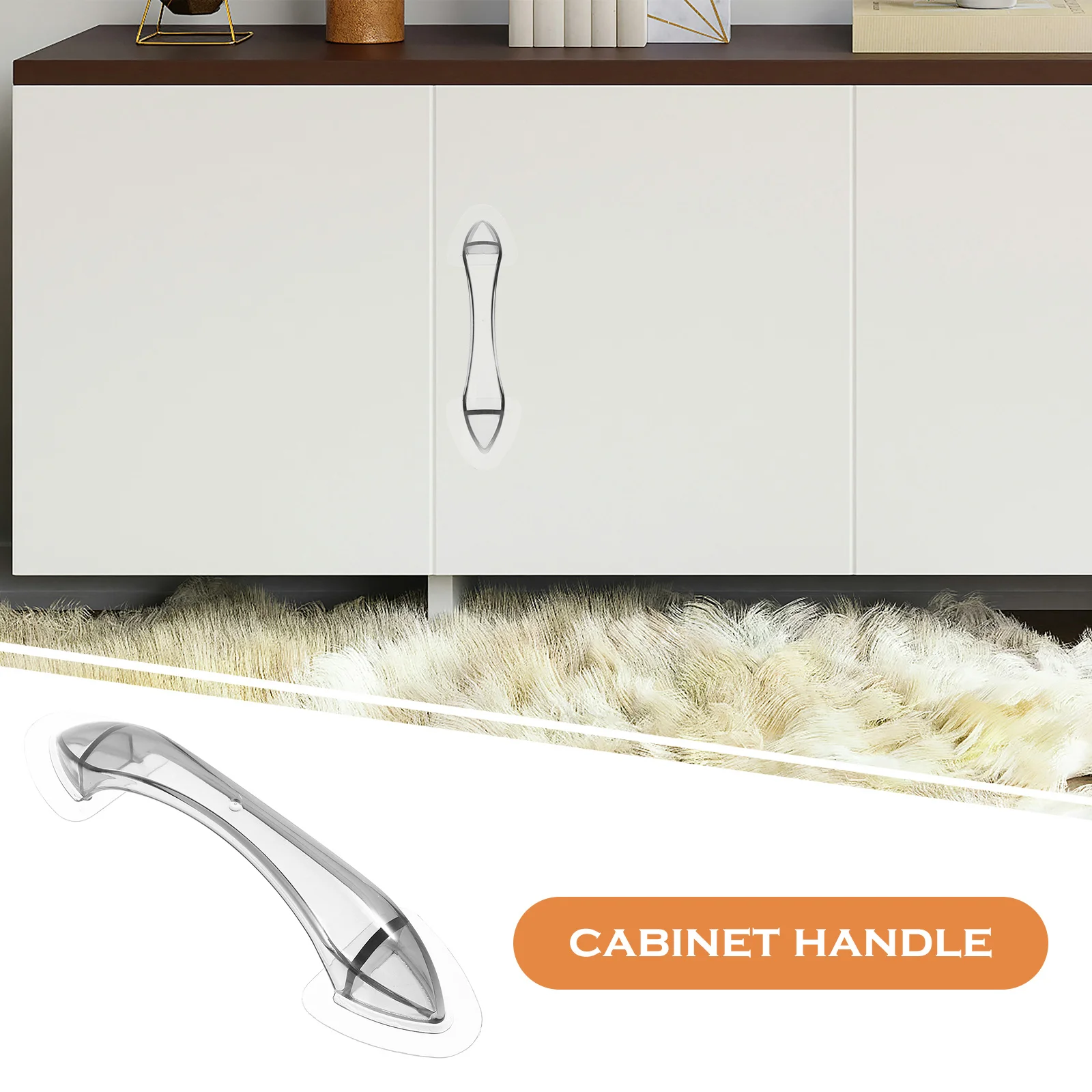 

Plastic Adhesive Cabinet Handle Self-Stick Drawer Handle for Glass Door Dresser Sliding Door Kitchen Adhesive Knobs for Cabinets