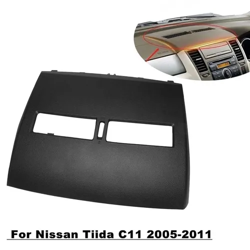 Terminador de salida de aire acondicionado de coche, Panel de instrumentos, ventilación de aire acondicionado, carcasa de cubierta para Nissan Tiida 2005-2011, negro