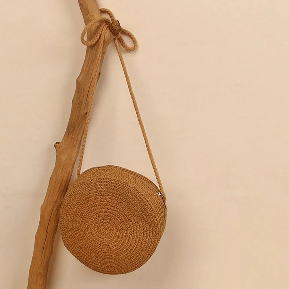

Модная вязаная круглая соломенная сумка, летняя пляжная сумка, сумки на плечо, соломенная сумка
