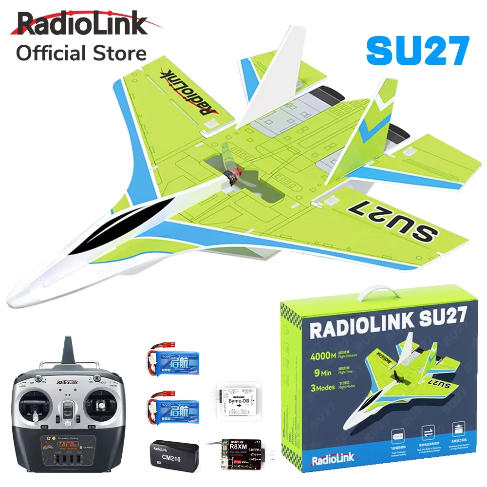 Radiolink SU27 Fighter RC Plane Radio Controlled Airplane(RTF) 4000KV Brushless Motor Fixed Wing Gyroscope Assist for Beginners