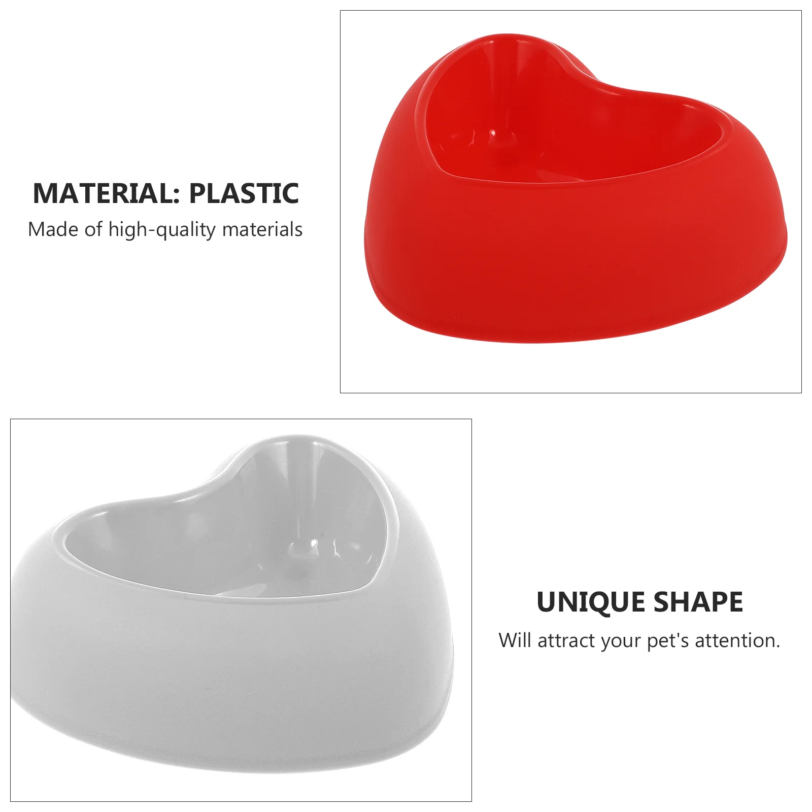 

2Pcs Heart Shaped Pet Feeder Bowl Dual Use Food Water Container for Cats Dogs Stylish Slow Eating Feeding Supplies