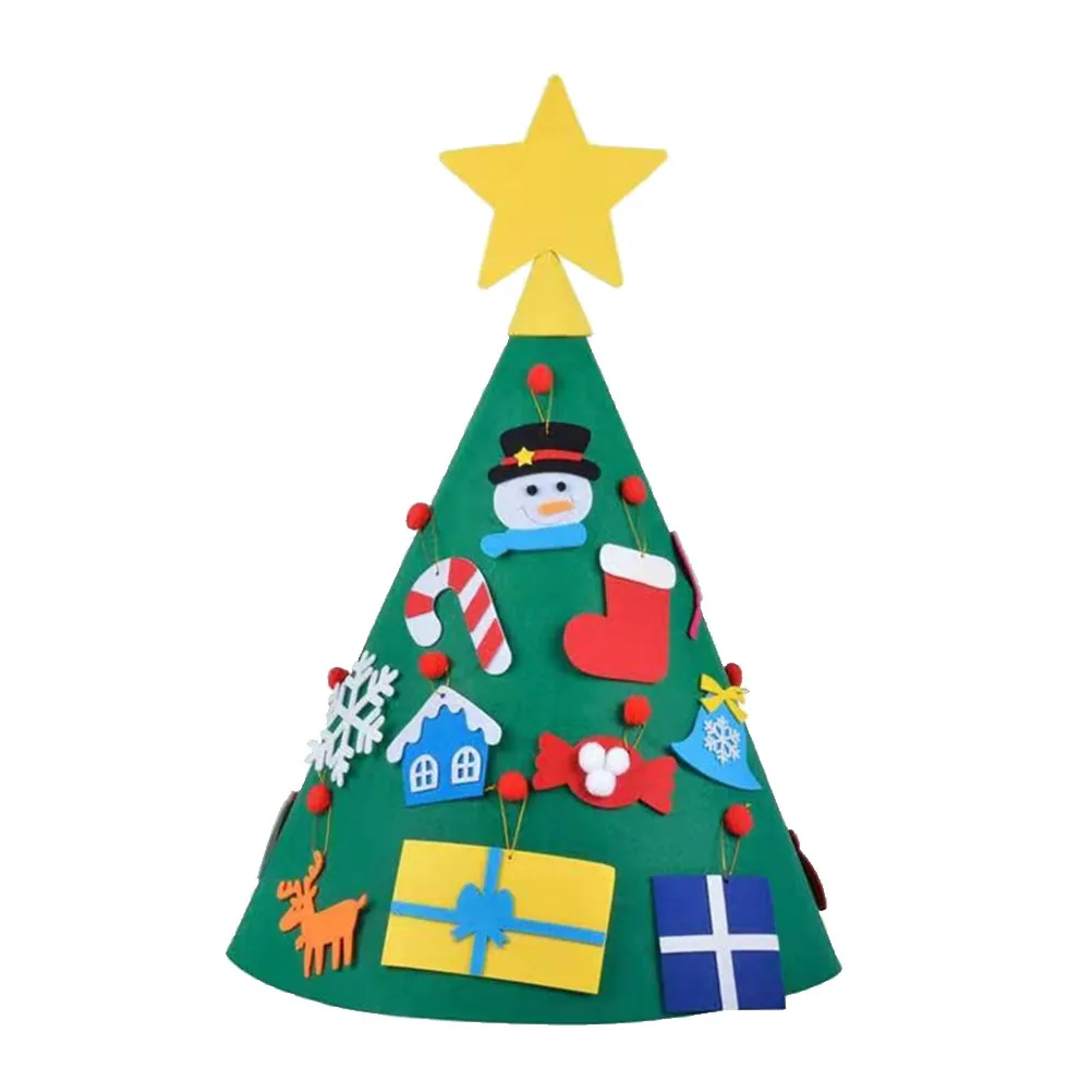 

Felt Mini Christmas Tree Hanging Decorations Diy Handmade 3D Ornaments Festival Party Entryway Decoration