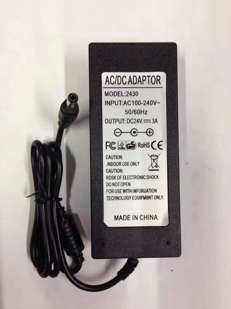 24V Scanner Power Adapter Universal AC DC Charging Supply Cord for Office Scanning Device