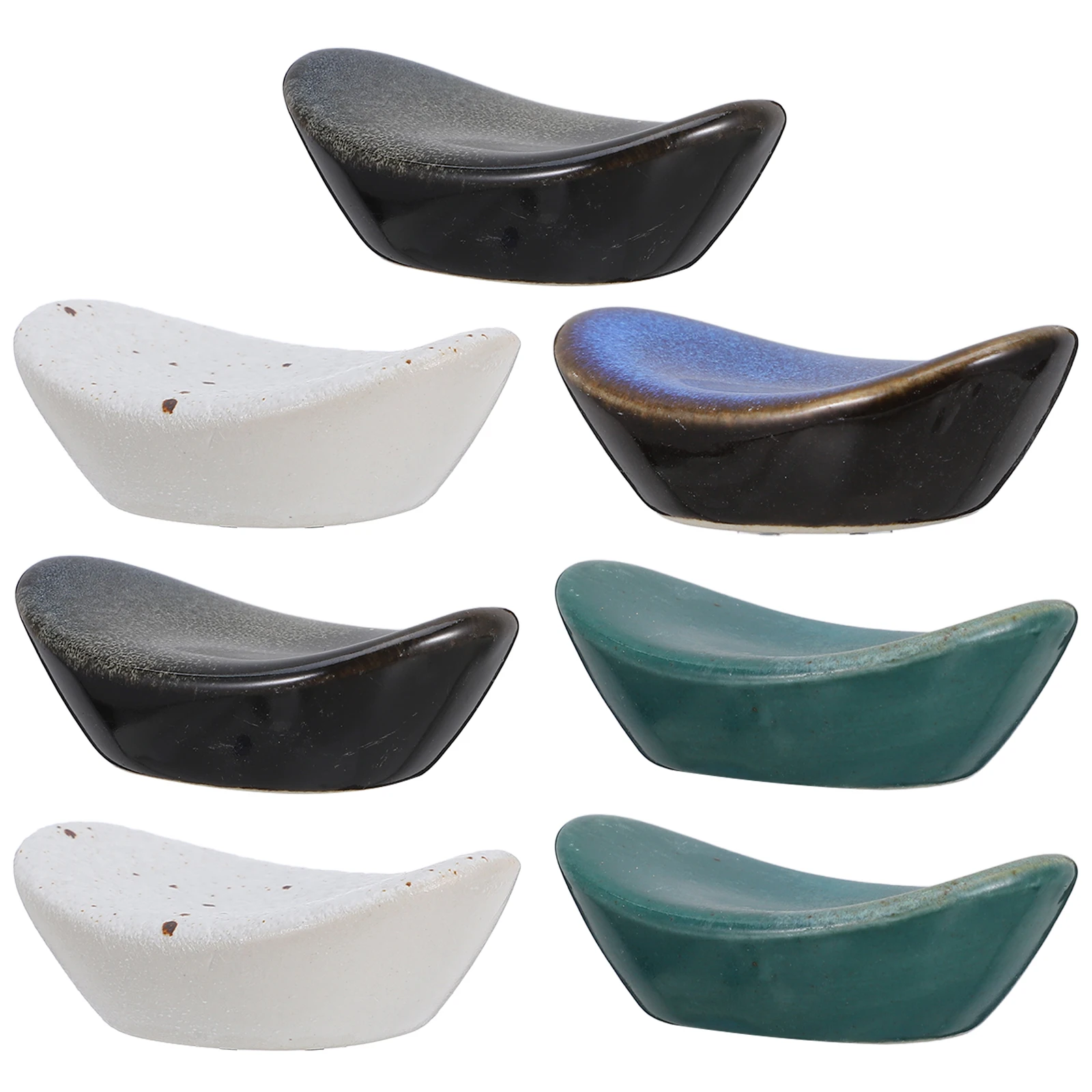 

7pcs Ceramic Chopstick Holder Spoon Rest Rack for Chopsticks Home Tableware Gift Lightweight Storage Easy to Use Dust Resistant