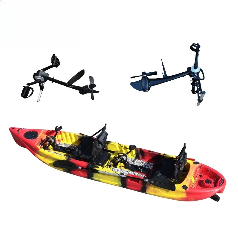 

Plastic kayak double platform boat with metal pedals
