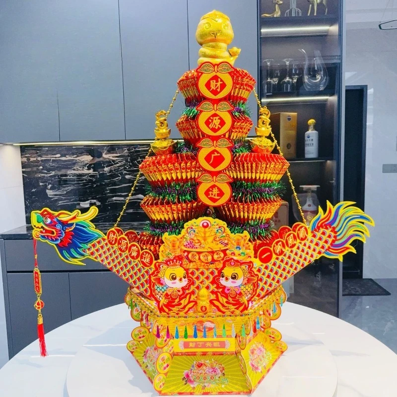 Mid-Autumn Festival folding tower material package, reunion dragon boat