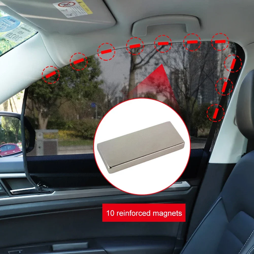 Magnetic Car Sun Shade UV Protection Curtain Sunshade Side Window Mesh Anti-direct Sun Visor Summer Protection Film Accessories