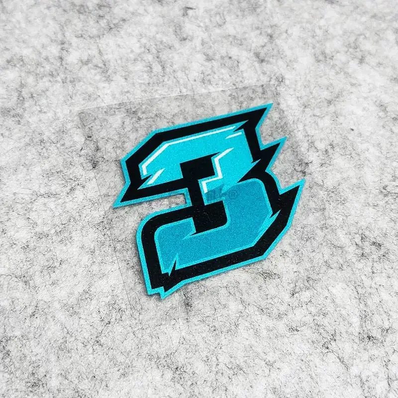 Blue Black Gradient Number Vinyl Sticker Waterproof Reflective Racing Decal For Motorcycle Helmet Car Laptop 0-9