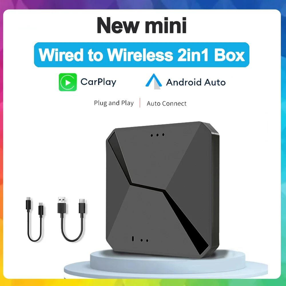 NEW 2in1 Wireless CarPlay Android Auto Wireless Adapter Smart USB Dongle Mini Box Plug And Play WiFi Fast Connect