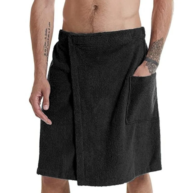 Men Soft Bathrobes Comfortable Home Clothes Bath Dress Flannel Nightgown Pocket Wearable Towels Bathrobe Nightwear Tracksuits