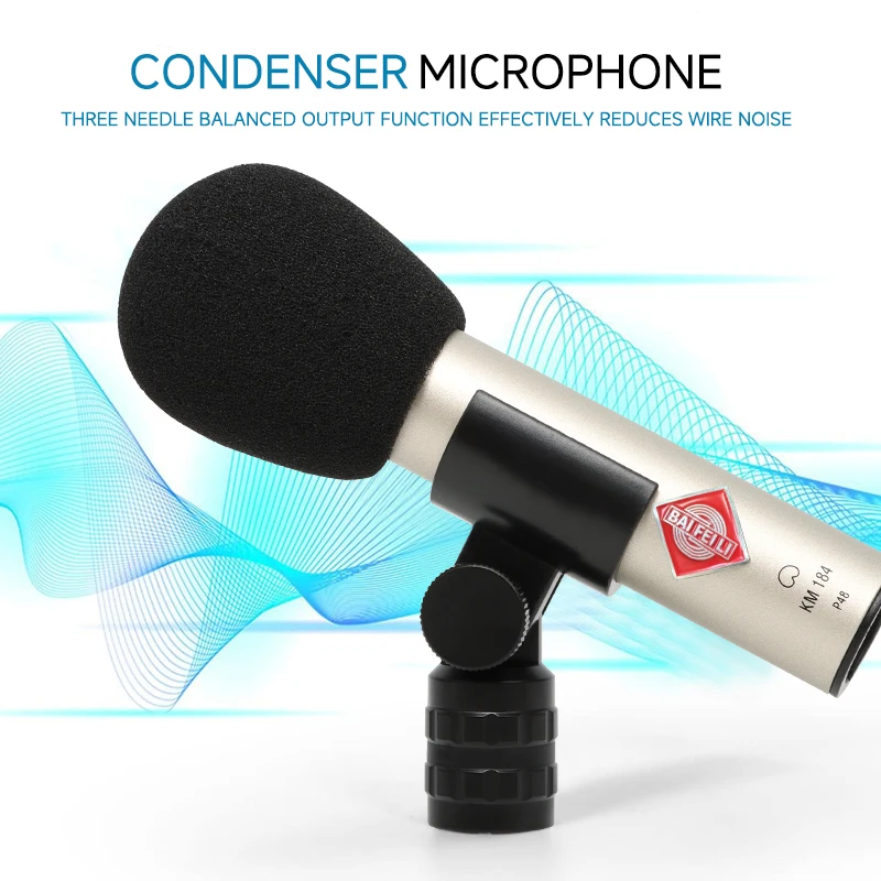 Hot Sale KM 184  Professional XLR Microphone Condenser Studio Recording Metal Plug-play Wired Dual Microphone for Singing