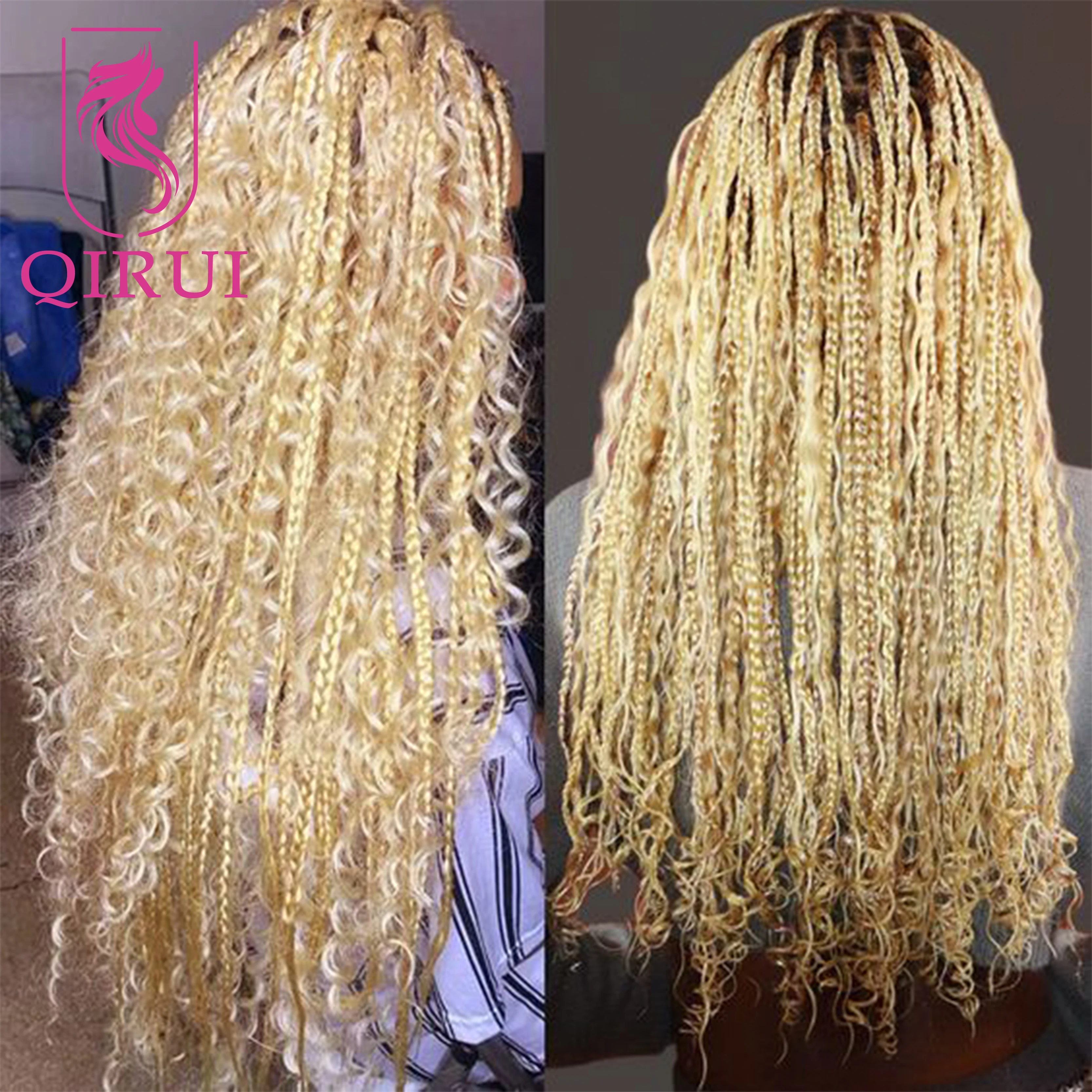 Bulk Deep Wave Human Hair For Braiding 613 Honey Blonde Curly Bulk Hair For Boho Braids Braiding Human Hair Bundles Double Drawn