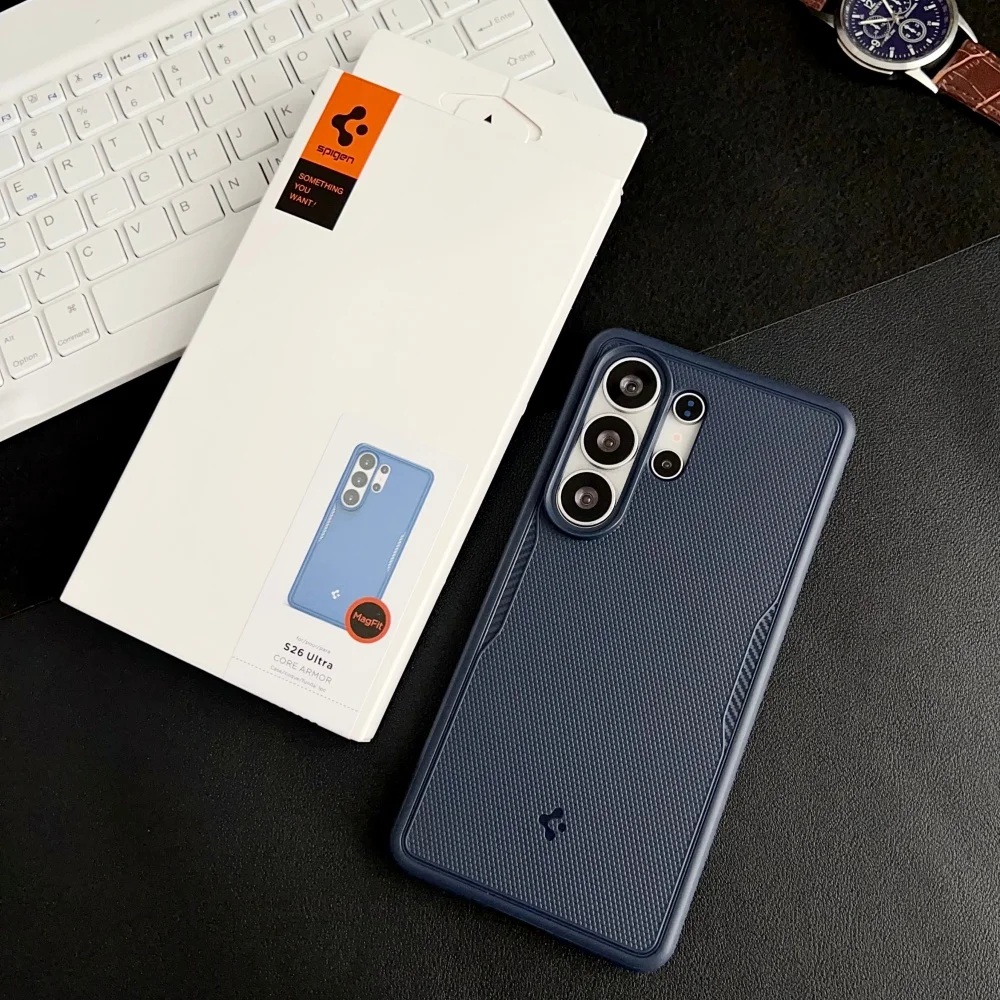 Etui Spigen MagFit TPU Shockproof Armor Magnetic do Samsunga S26 Ultra S26 Plus S26, kompatybilne z bezprzewodowym ładowaniem Magsafe. — zdjęcie produktu 4